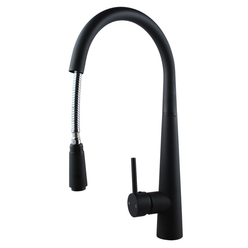 Aquaperla Black Pull Out Kitchen Mixer