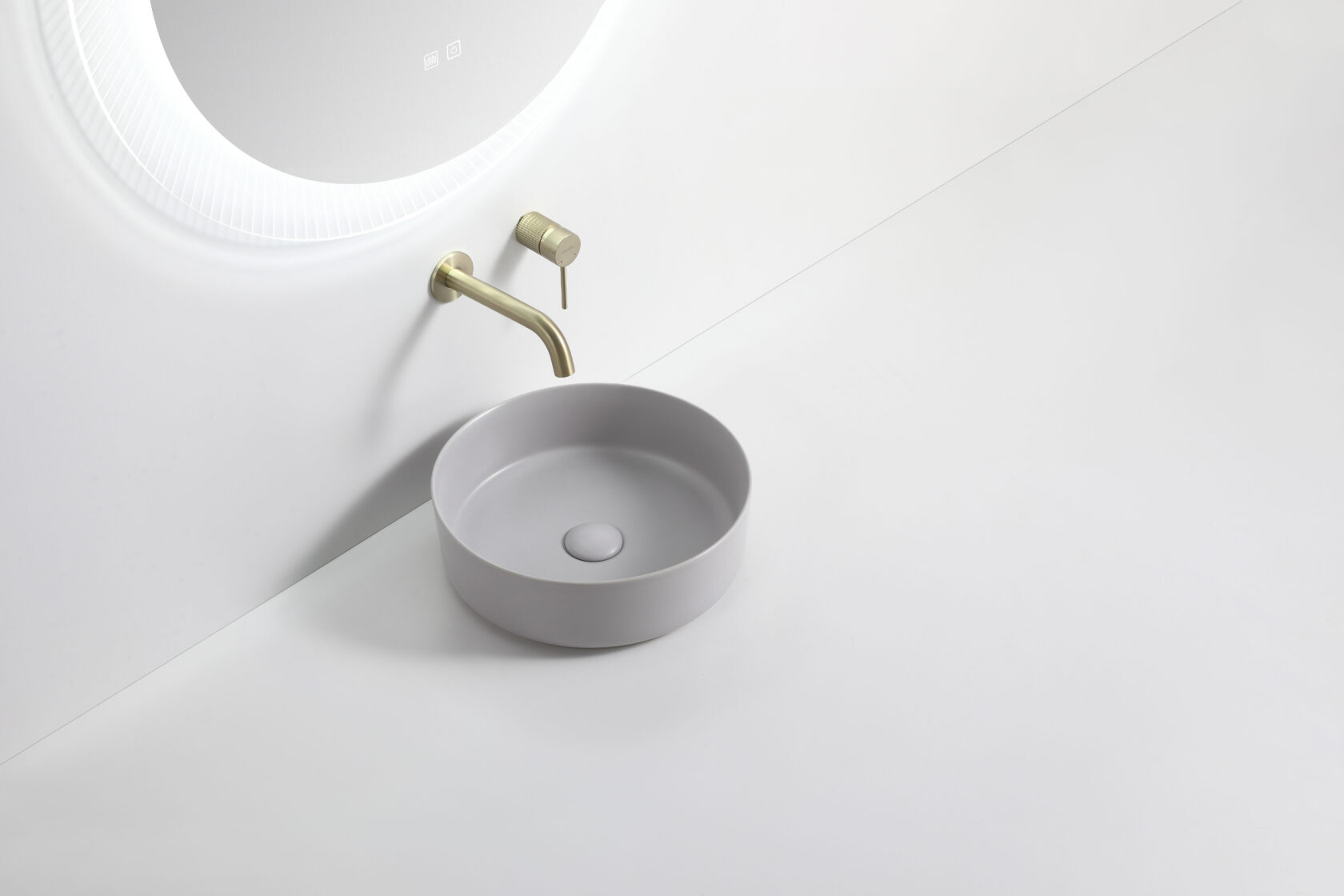 499 Round Matt Grey Ceramic Above Counter Basin