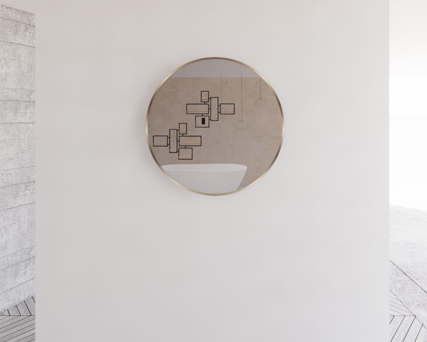 Gold Framed Round 800/600mm Mirror Wall Mounted - ME6060R-GF 600x600mm