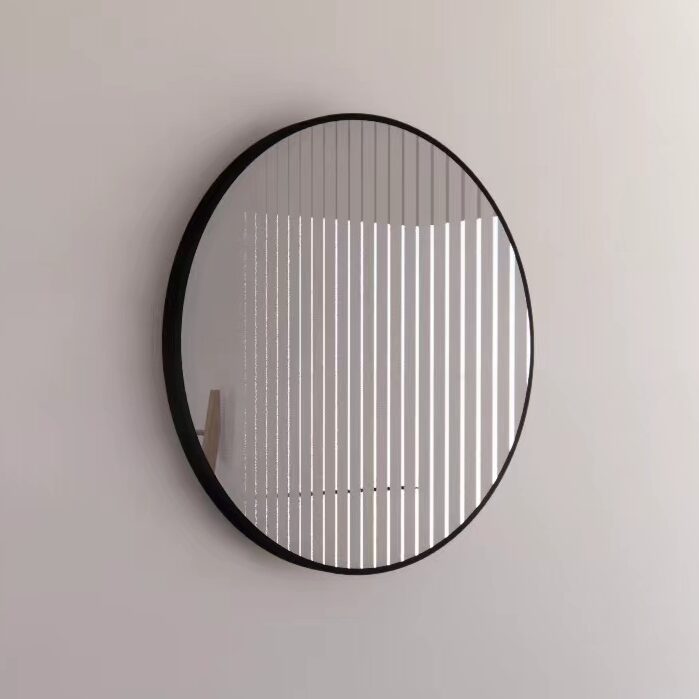 Black Framed Round 800/600mm Mirror Wall Mounted - ME8080R-BF 800x800mm