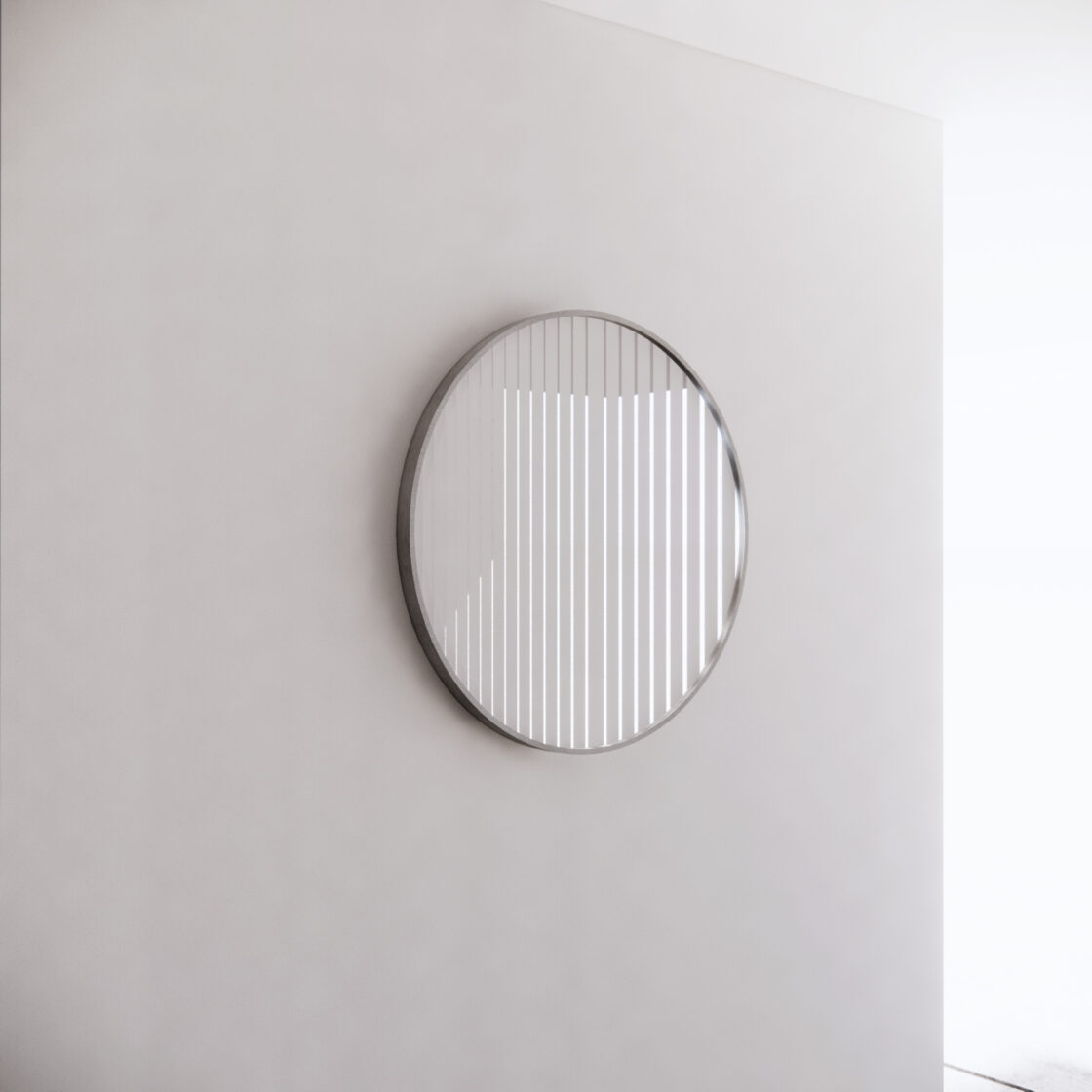 Brushed Nickel Framed Round 800/600mm Mirror Wall Mounted - ME8080R-BN 800x800mm