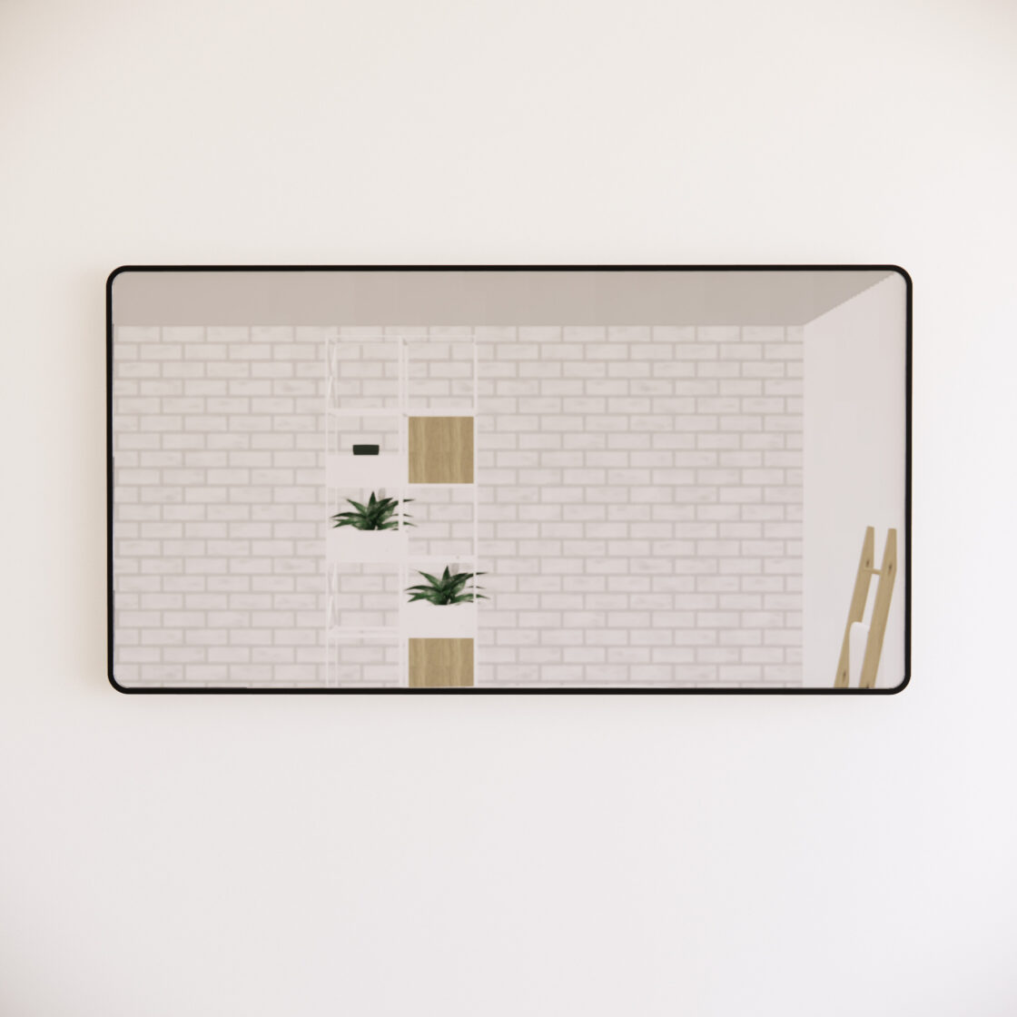 Black Framed Mirror Rectangle Square Wall Mounted 750-1500mm - ME9075-BF 900x750mm