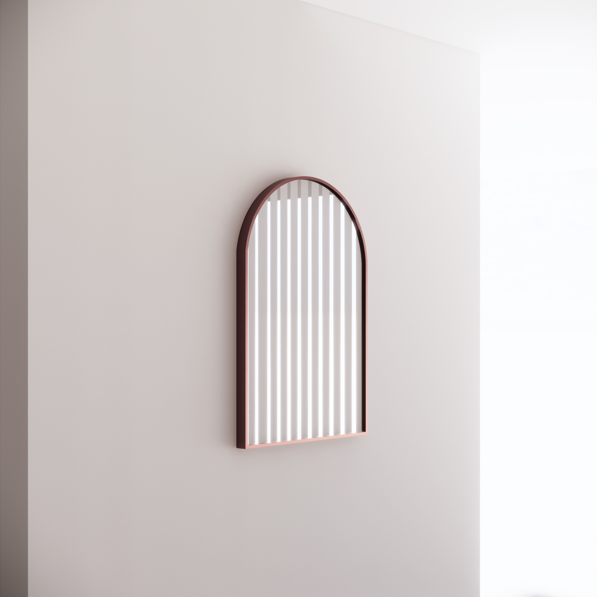 Brushed Copper Framed Arch Mirror Wall Mounted - ME-AR2-8045BC 800x450mm
