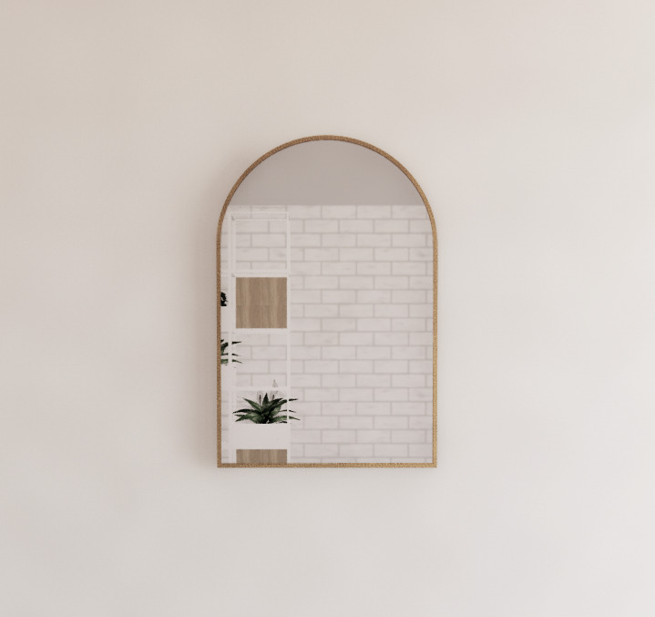 Gold Framed Arch 450/600mm Mirror Wall Mounted - ME-AR2-8045GF 450x800mm