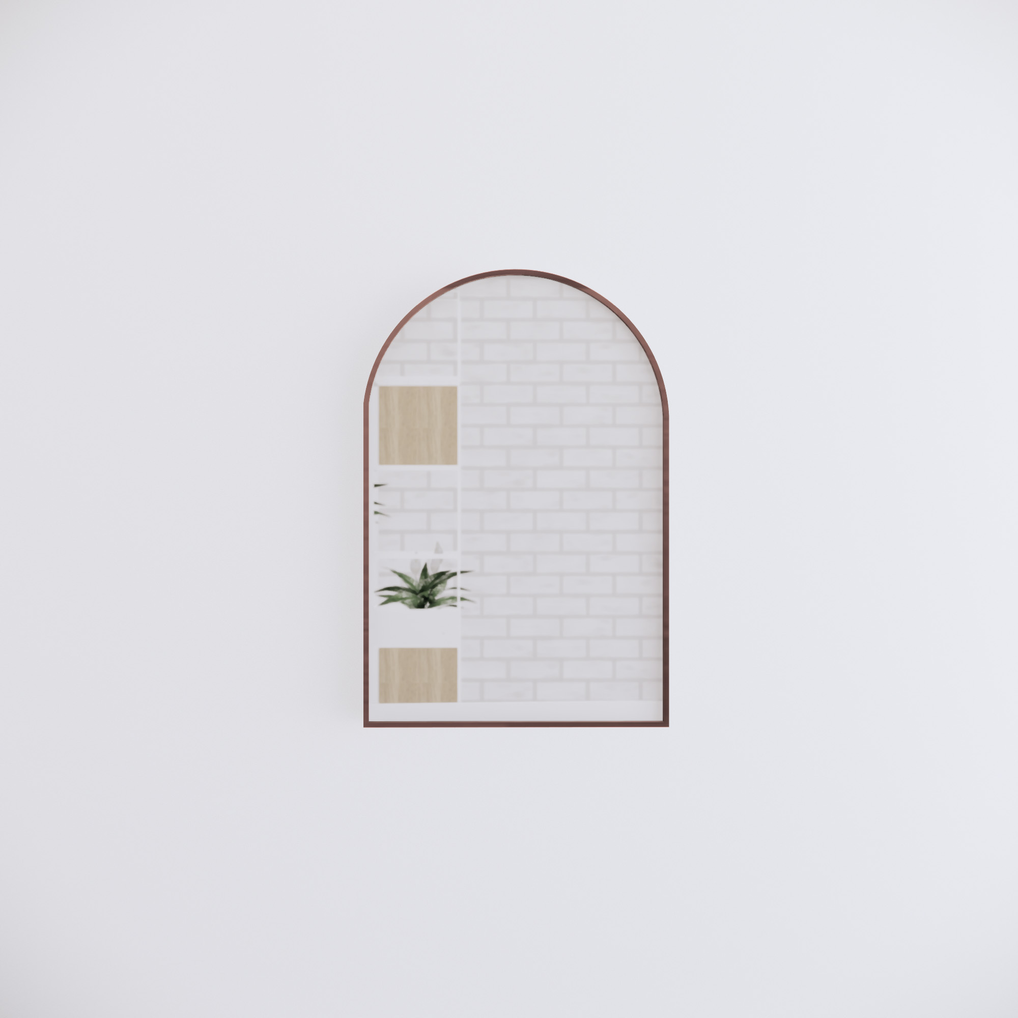 Brushed Copper Framed Arch Mirror Wall Mounted - ME-AR2-9060BC 900x600mm