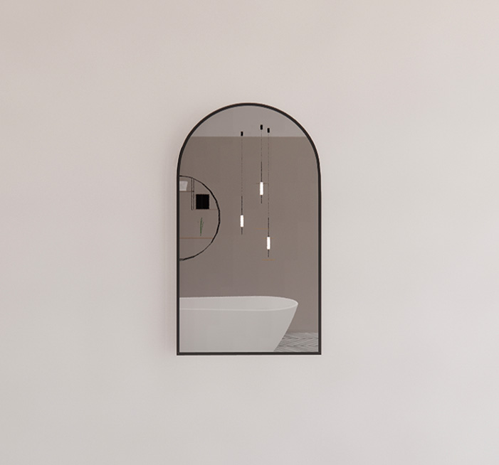 Black Framed Arch 450/600mm Mirror Wall Mounted - ME-AR2-9060BF 900x600mm