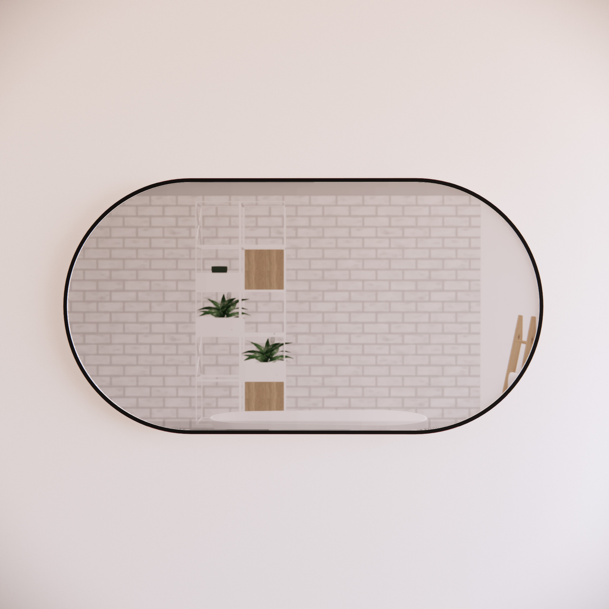 Black Framed Oval 450-1500mm Mirror Wall Mounted - ME-O1-1270BF 1200x700mm