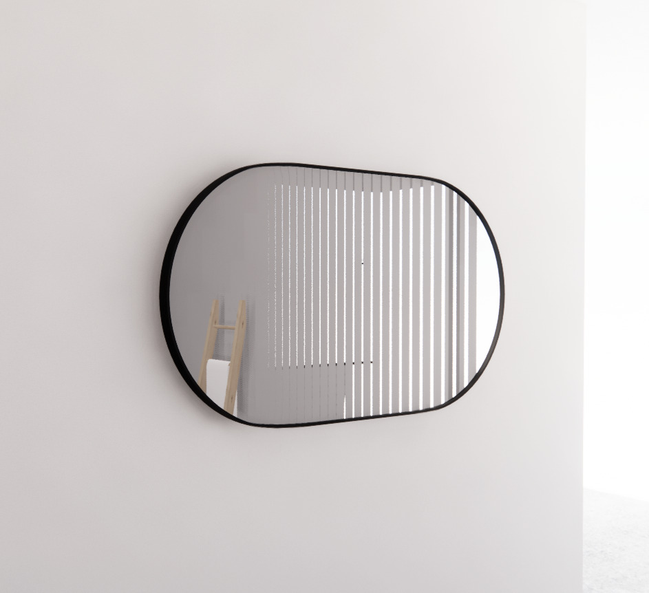 Black Framed Oval 450-1500mm Mirror Wall Mounted - ME-O1-1270BF 1200x700mm
