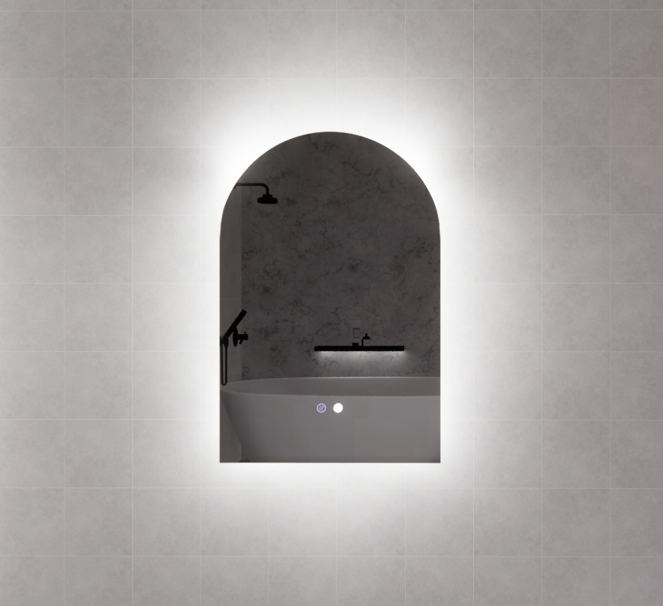 AR1 900x600mm Three Colors Backlit Arch LED Mirror