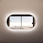 Brushed Copper Framed Oval LED Mirror with Easy Hooks and Dimmer - MLED-O1-1580BC 1500x800mm