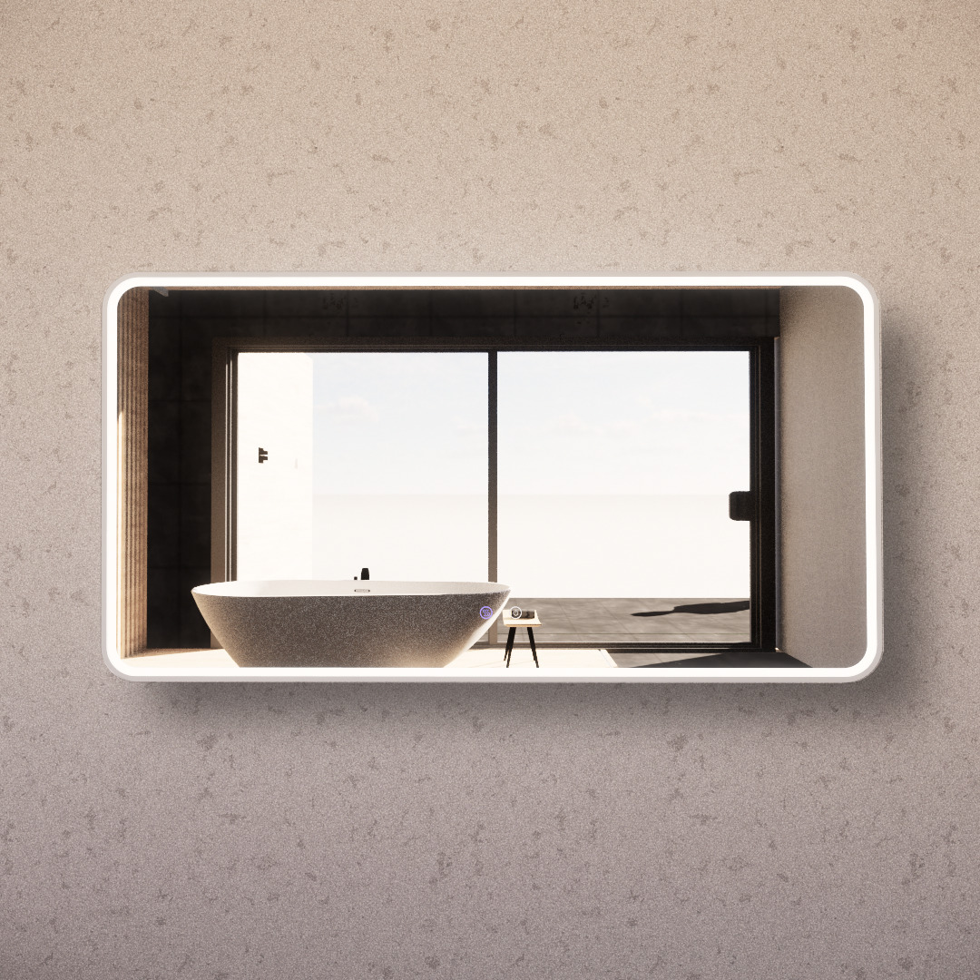 Brushed Nickel Framed S4 LED Mirror 600/750/900/1200/1500mm Rectangle Square with Easy Hooks and Dimmer - MLED-S4-1580BN 1500x800mm
