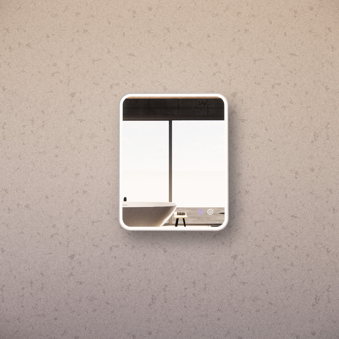 Brushed Nickel Framed S4 LED Mirror 600/750/900/1200/1500mm Rectangle Square with Easy Hooks and Dimmer - MLED-S4-7560BN 750x600mm