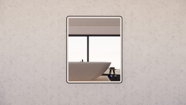 Black Framed S4 LED Mirror 600/750/900/1200/1500mm Rectangle Square with Easy Hooks and Dimmer - MLED-S4-9075BF