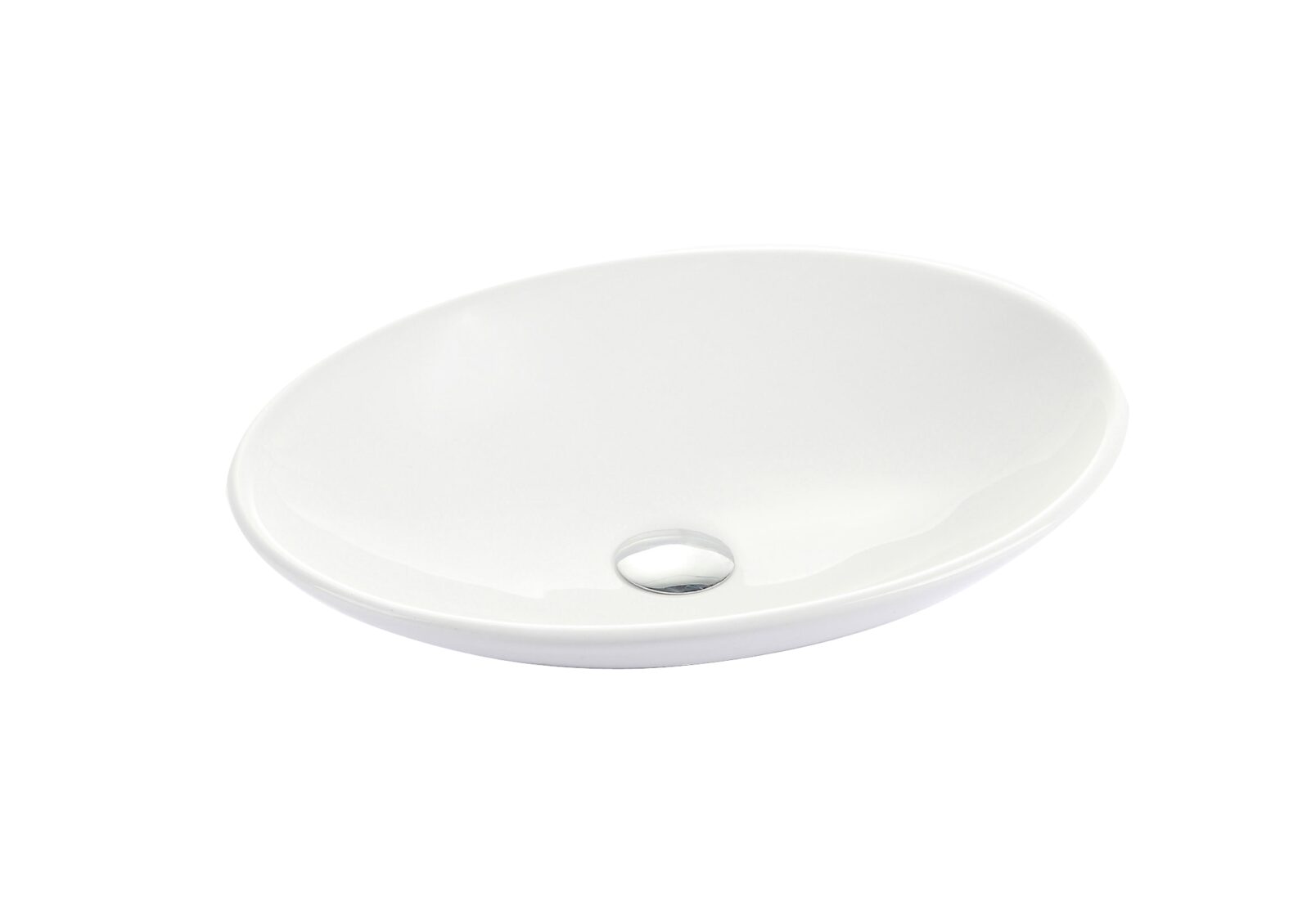 Riva Oli Oval Gloss White Ceramic Above Counter Basin