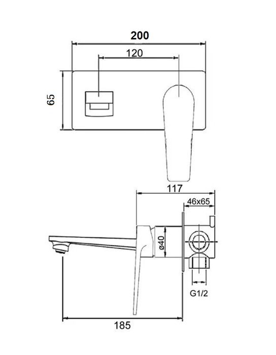 Zevio Wall Basin Mixer