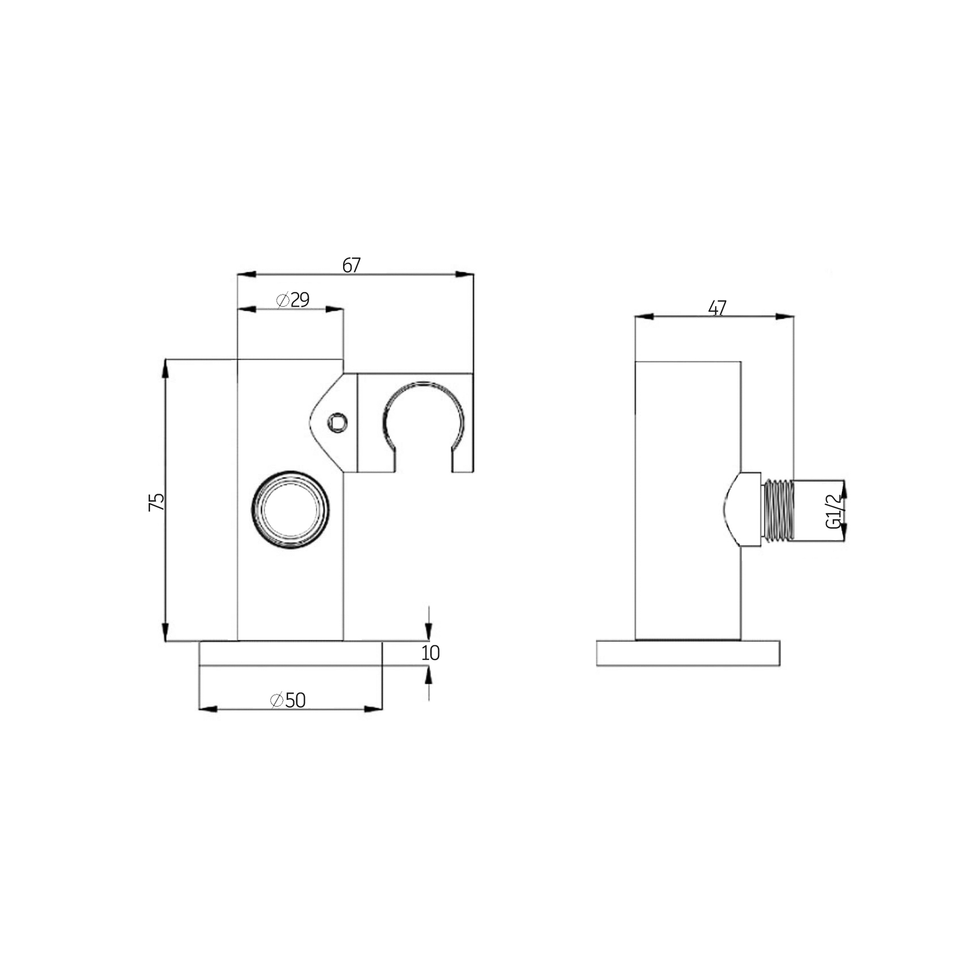 Pavia Brushed Nickel Handheld Shower Set Round