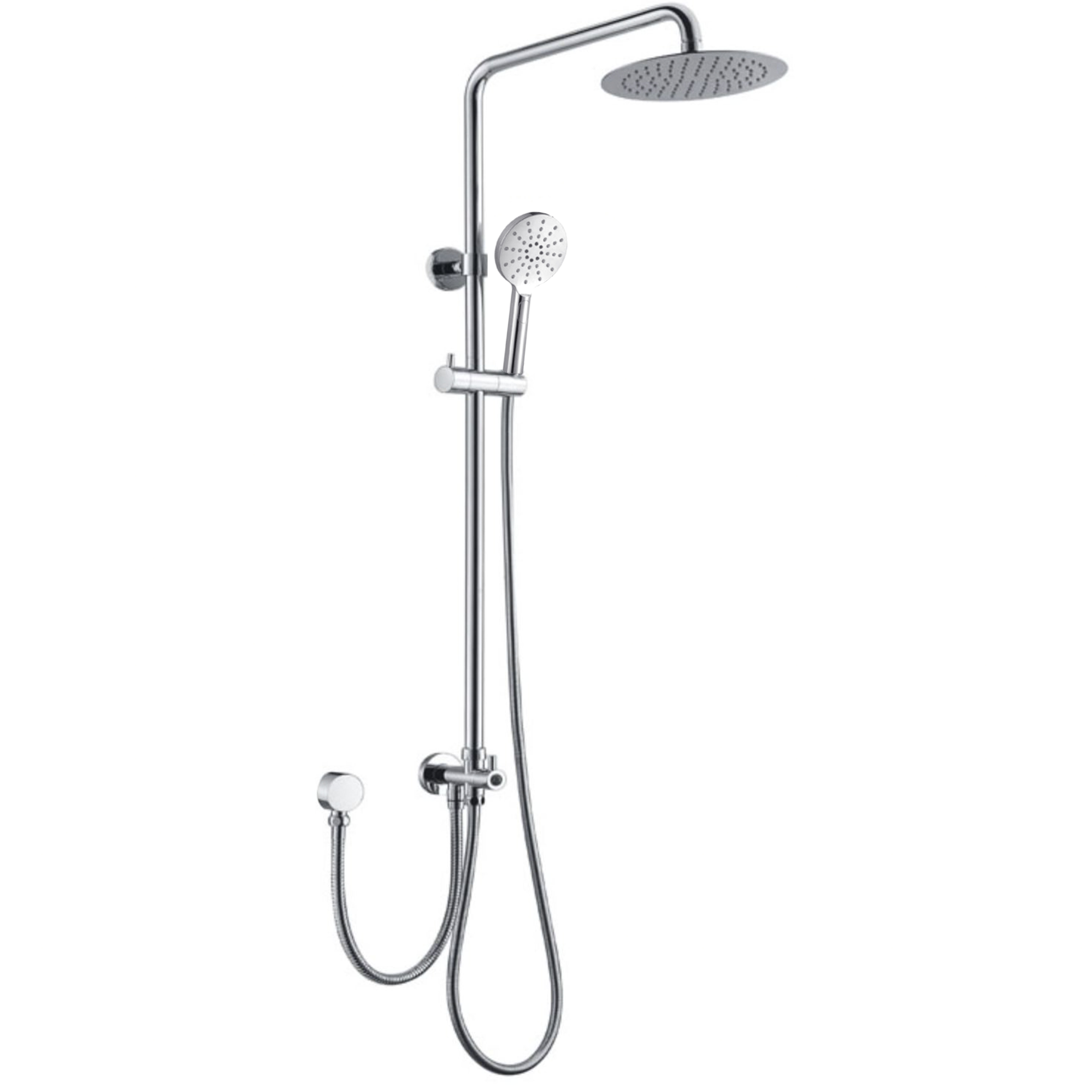 Pavia Dual Hose Twin Shower 200mm Round Head Chrome