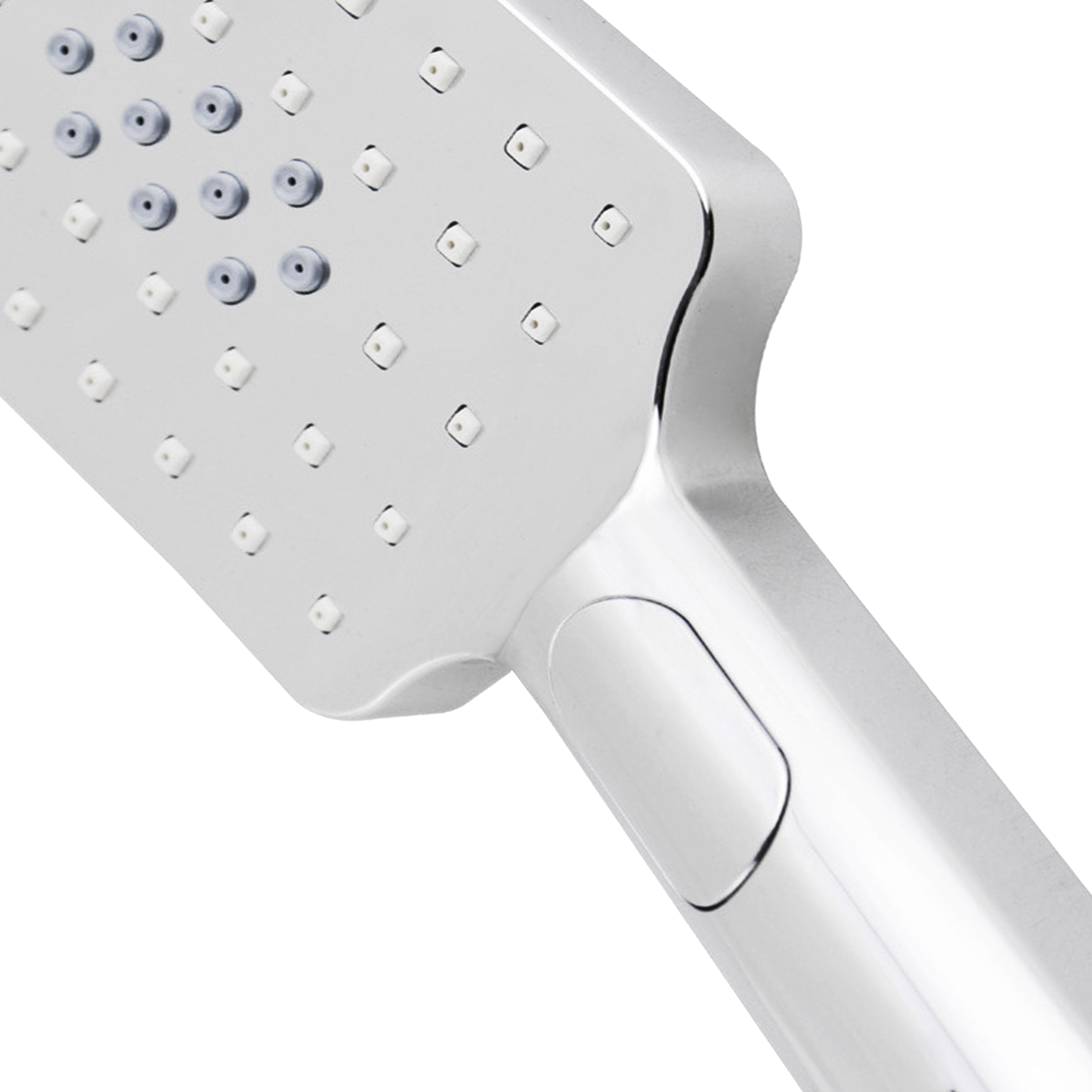 Taran 200mm Chrome Twin Shower On Rail Bottom Inlet Square