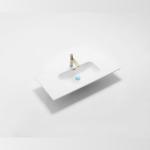Riva Eden 900mm Gloss White ceramic top with overflow