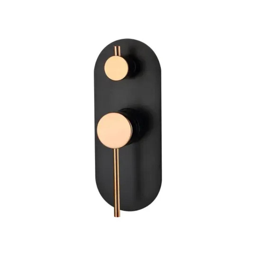 Roul Diverter Shower Mixer Matte Black & Rose Gold