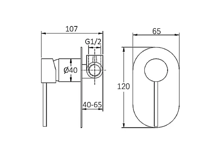 Roul Shower Mixer Matte Black