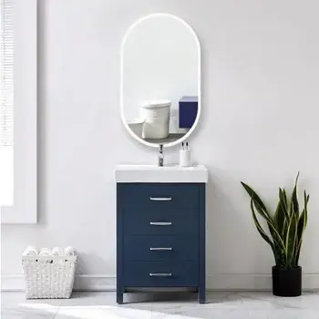 500*1000mm Oval Sharp-Edged 3 Color Lighting Backlit LED Mirror with Touch Sensor Switch
