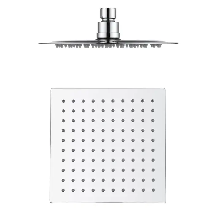 Taran 200mm Chrome Twin Shower On Rail Bottom Inlet Square
