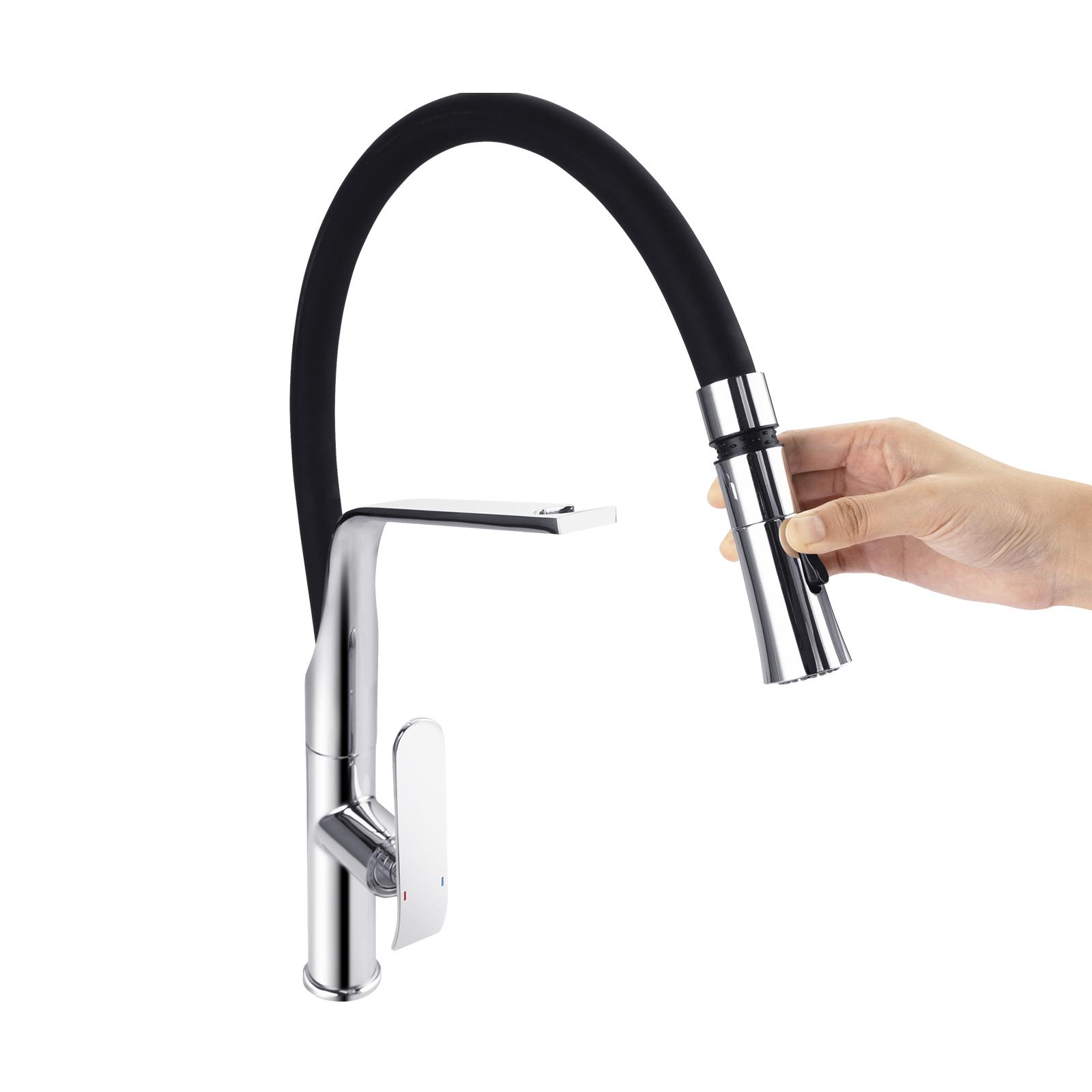 Aquaperla Chrome Pull Out Kitchen Mixer