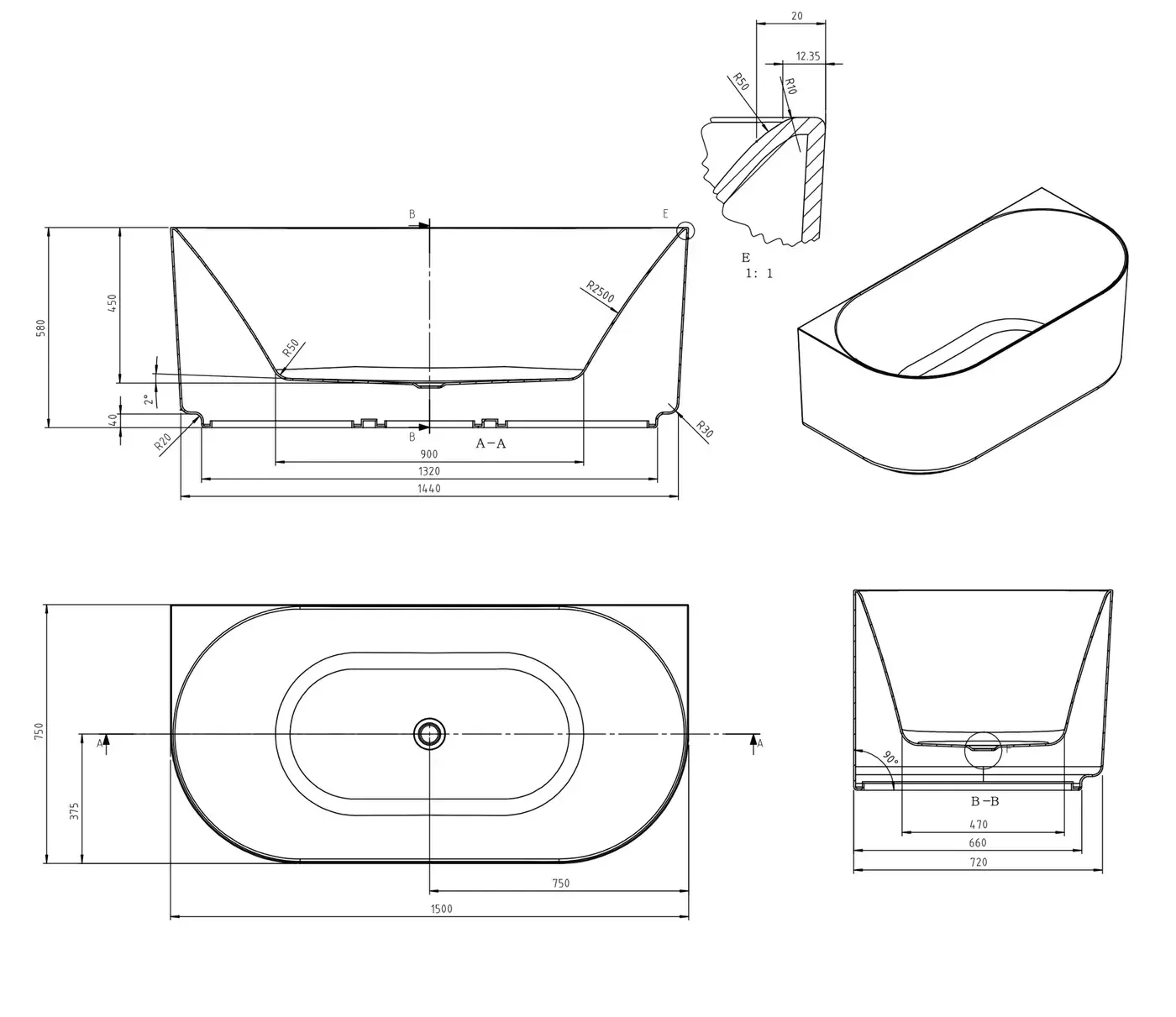 Attica Celine BTW Multi-fit with Overflow Bath